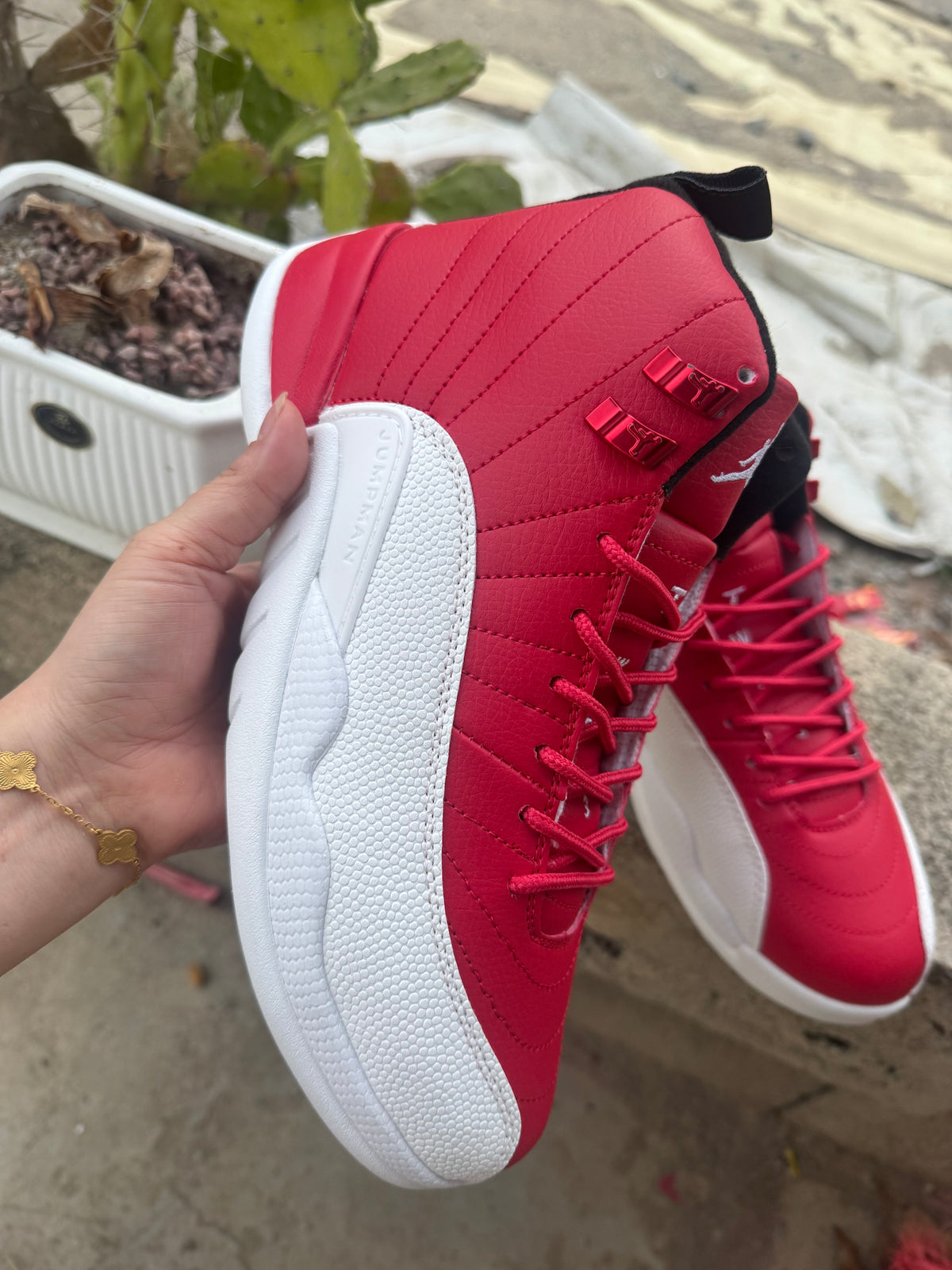 Air Jordan 12 Retro Crimson Tempo Sneakers - White/Red