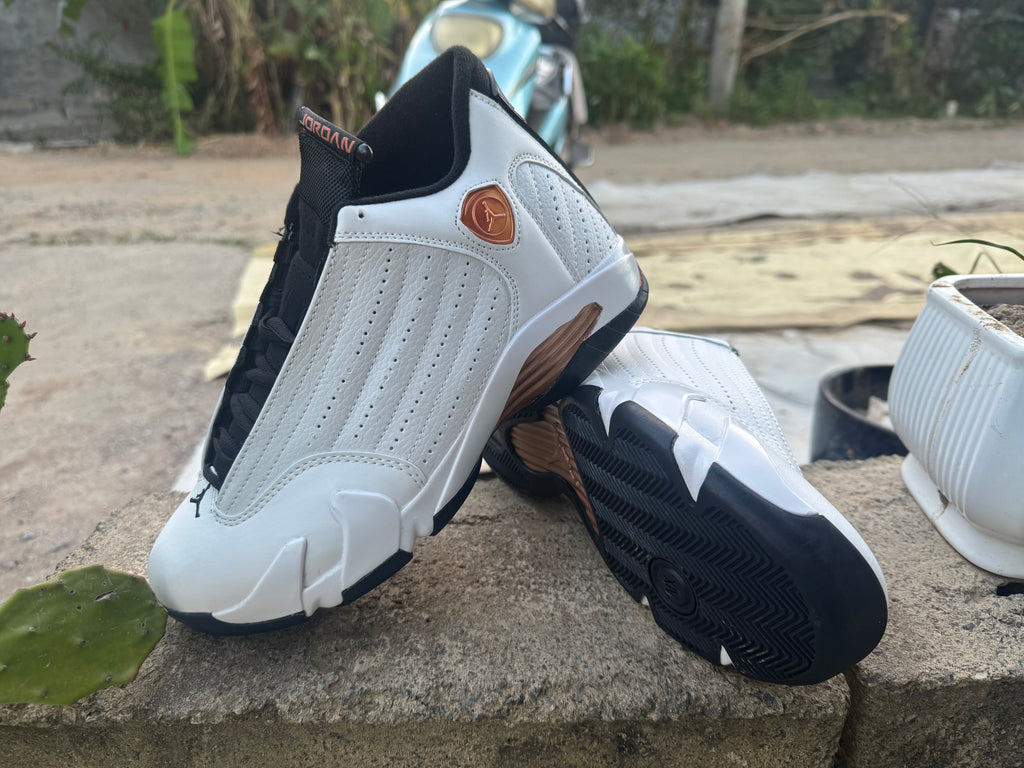 Air Jordan 14 Retro Golden Poise Sneakers - White/Gold