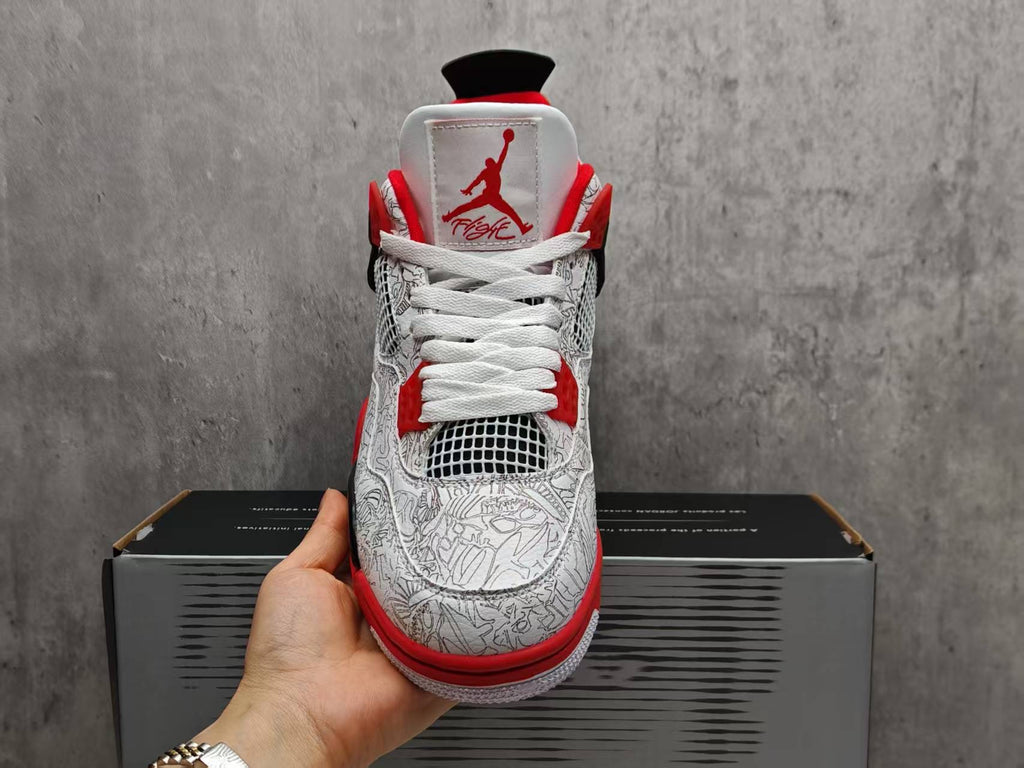 Air Jordan 4 White Laser Sneakers | Prism Blueprint