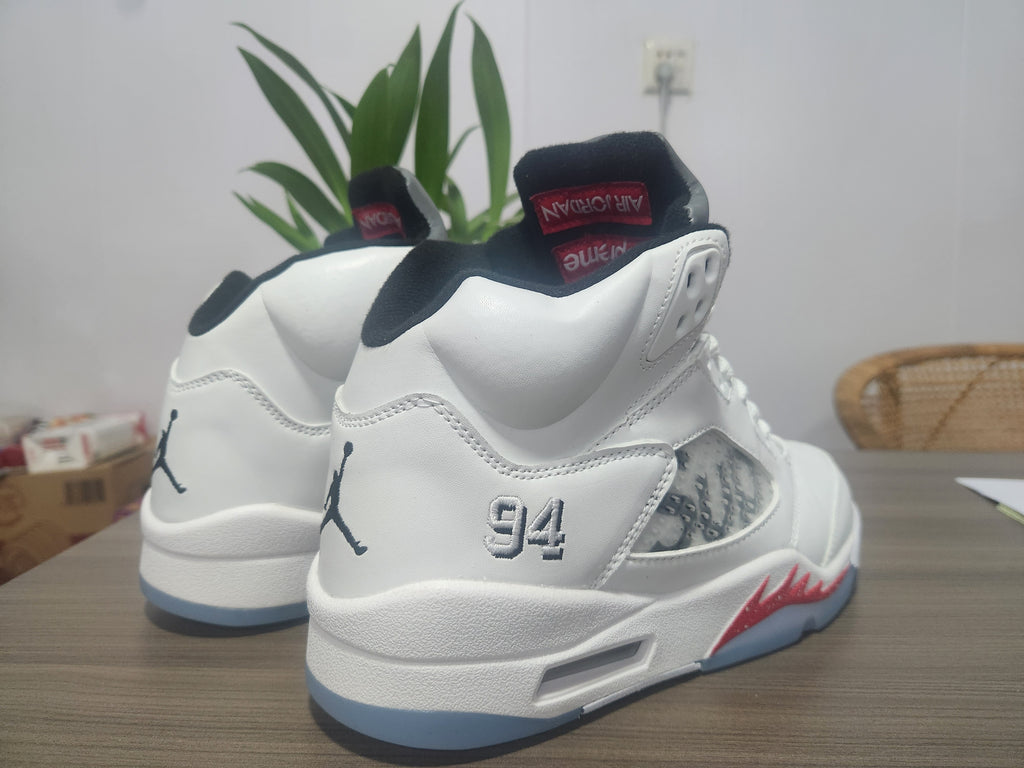 Air Jordan 5 Scarlet Signal Men's Sneakers - White/Red