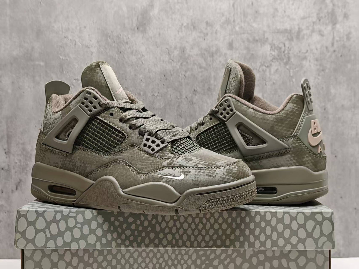 Air Jordan 4 Retro Military Mamba Custom Olive Black | Olive Nocturne