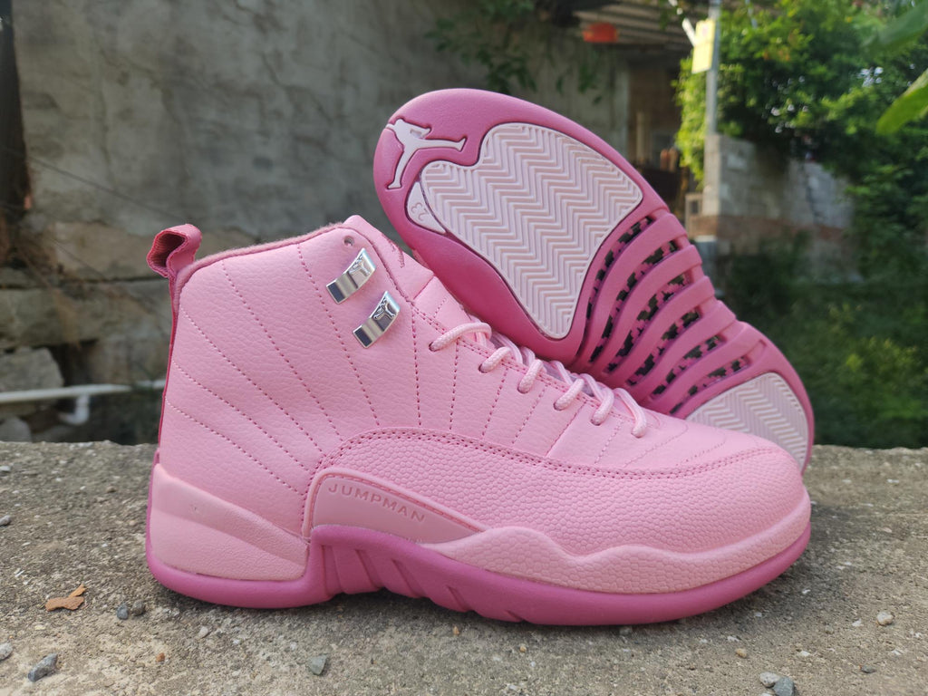 Air Jordan 12 Retro Valentine Rose Pulse Sneakers - White/Vivid Pink