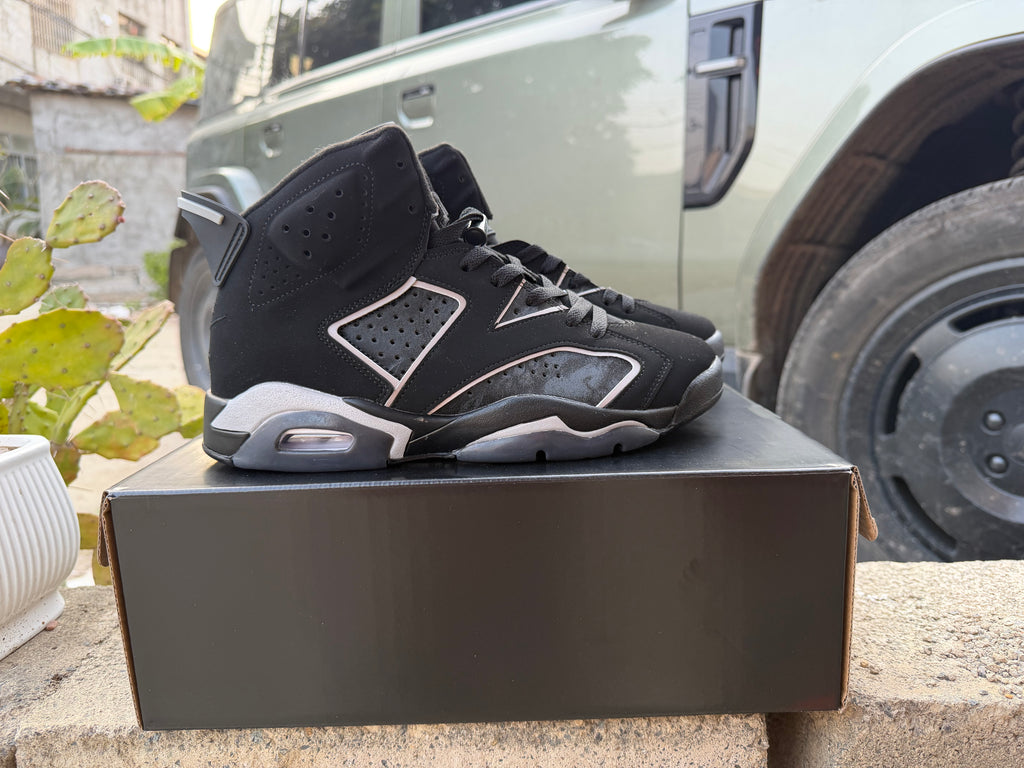 Air Jordan 6 Black/Silver Sneakers | Chrome Interval
