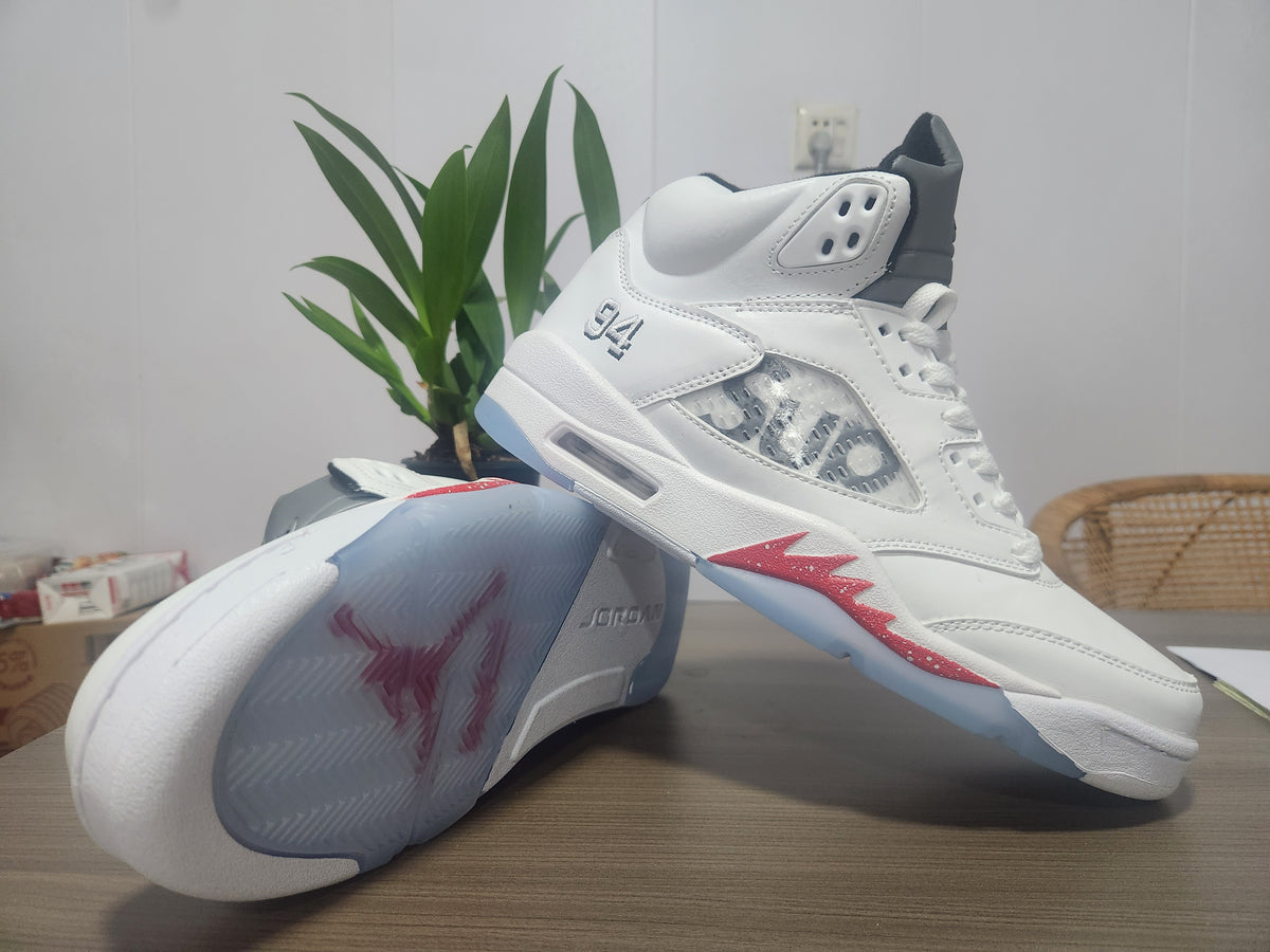 Air Jordan 5 Scarlet Signal Men's Sneakers - White/Red