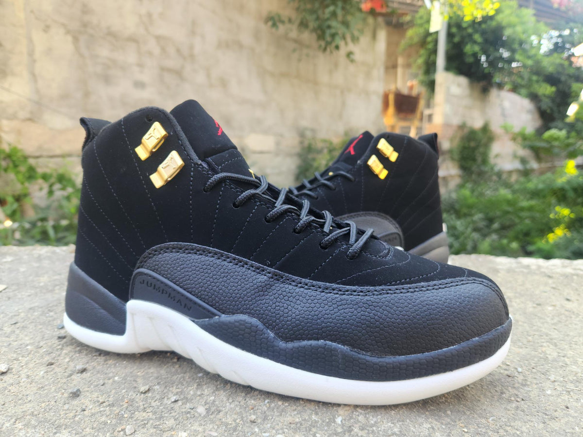 Air Jordan 12 Retro Gilded Contrast Men's Sneakers - Black/White/Gold