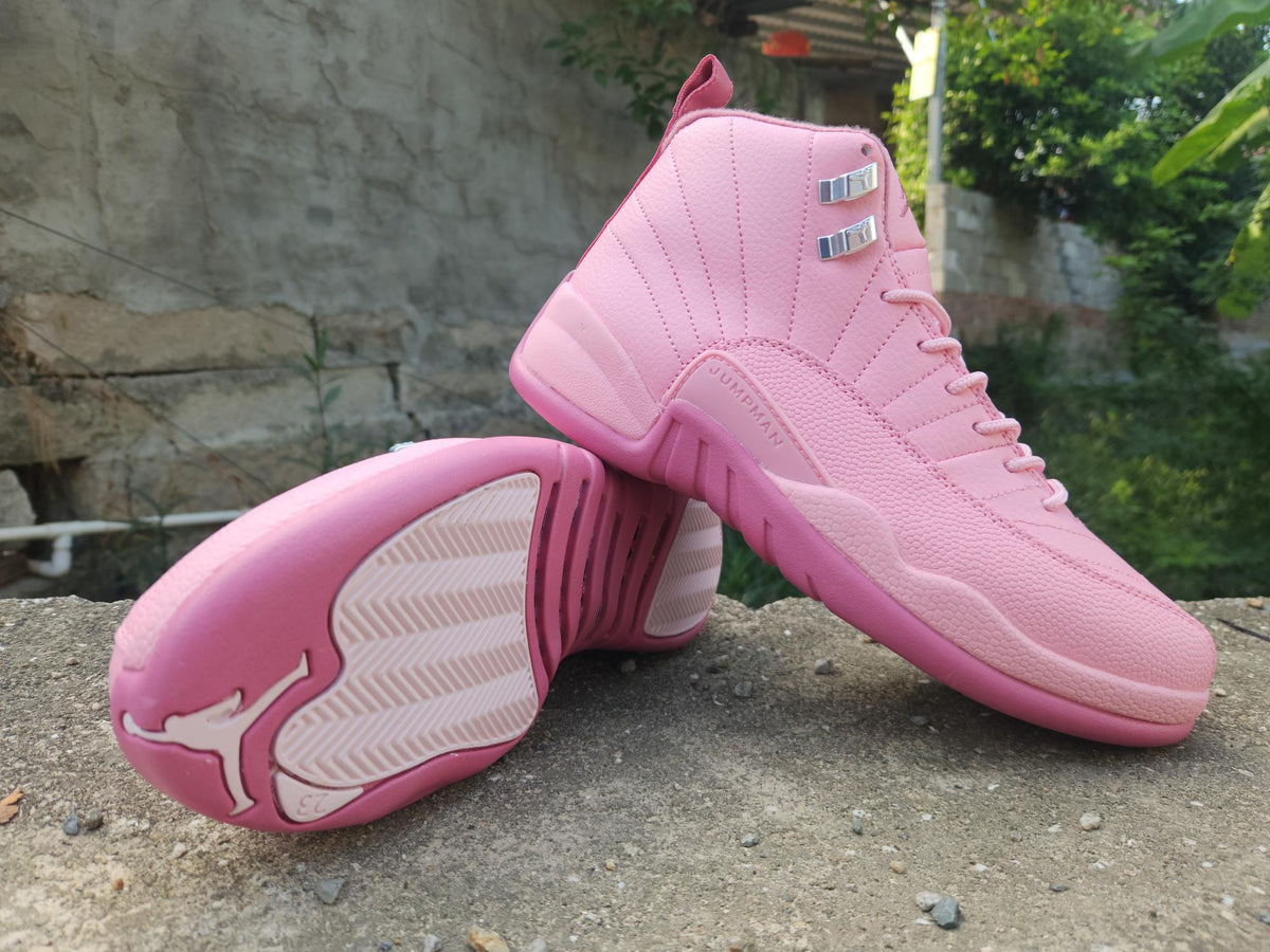 Air Jordan 12 Retro Valentine Rose Pulse Sneakers - White/Vivid Pink