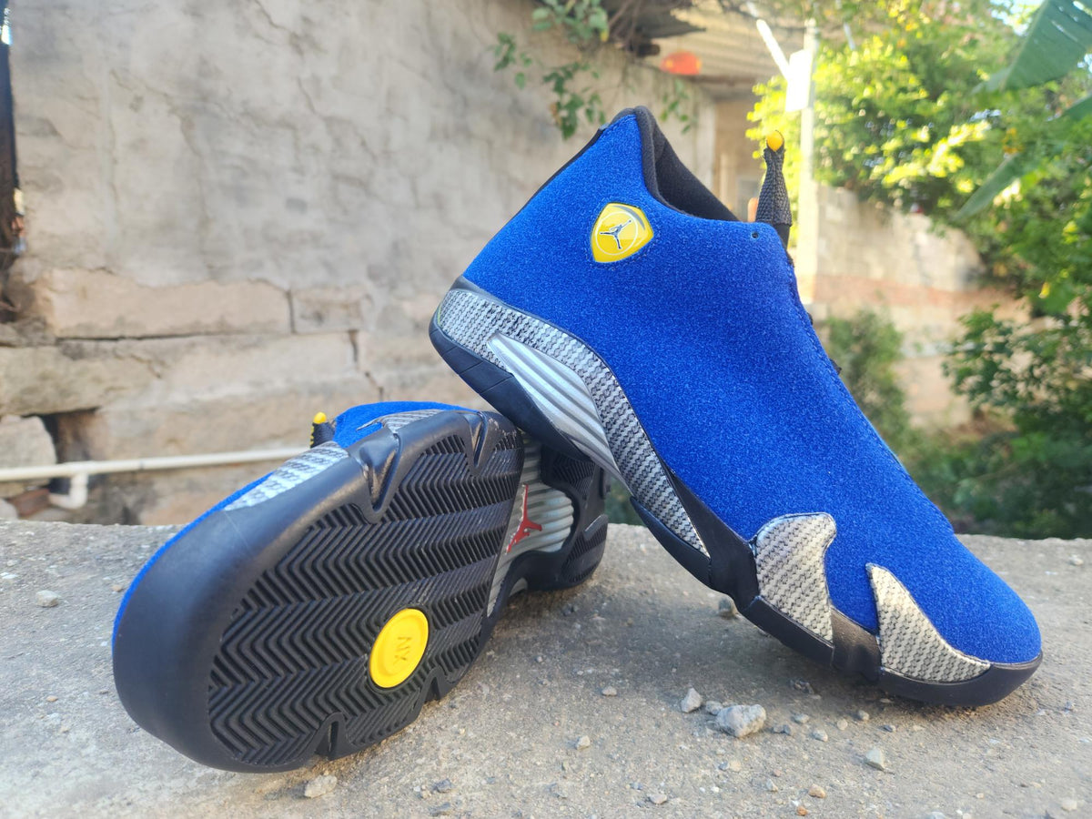 Air Jordan 14 Retro Blue Current Sneakers - Blue/Black
