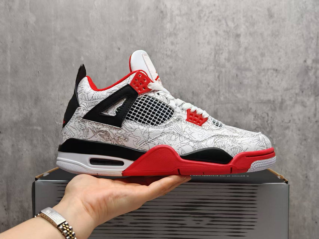 Air Jordan 4 White Laser Sneakers | Prism Blueprint
