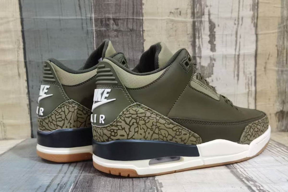 Air Jordan 3 Retro – Medium Olive Sequoia Sail Elephant Print | DN3707-202