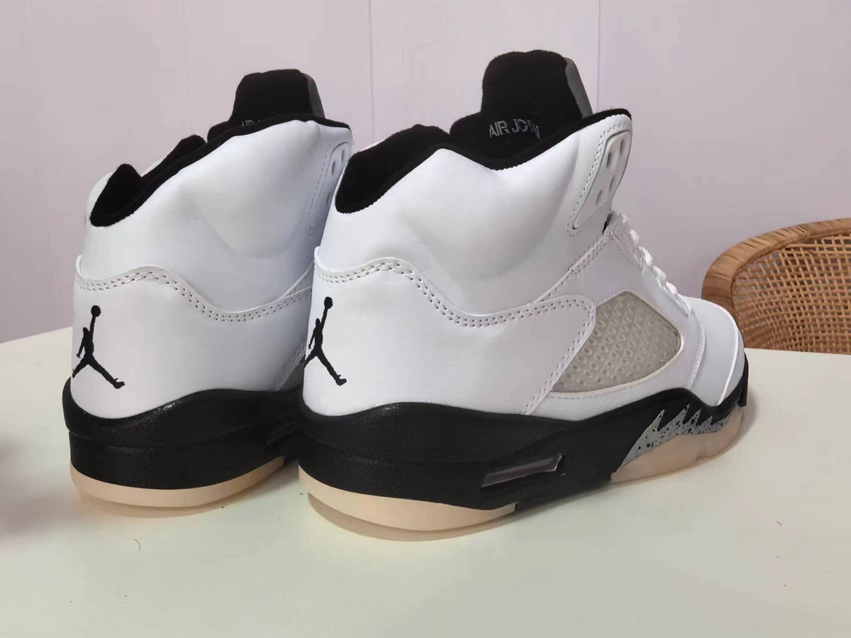 Air Jordan 5 White/Black Sneakers | Contrast Code