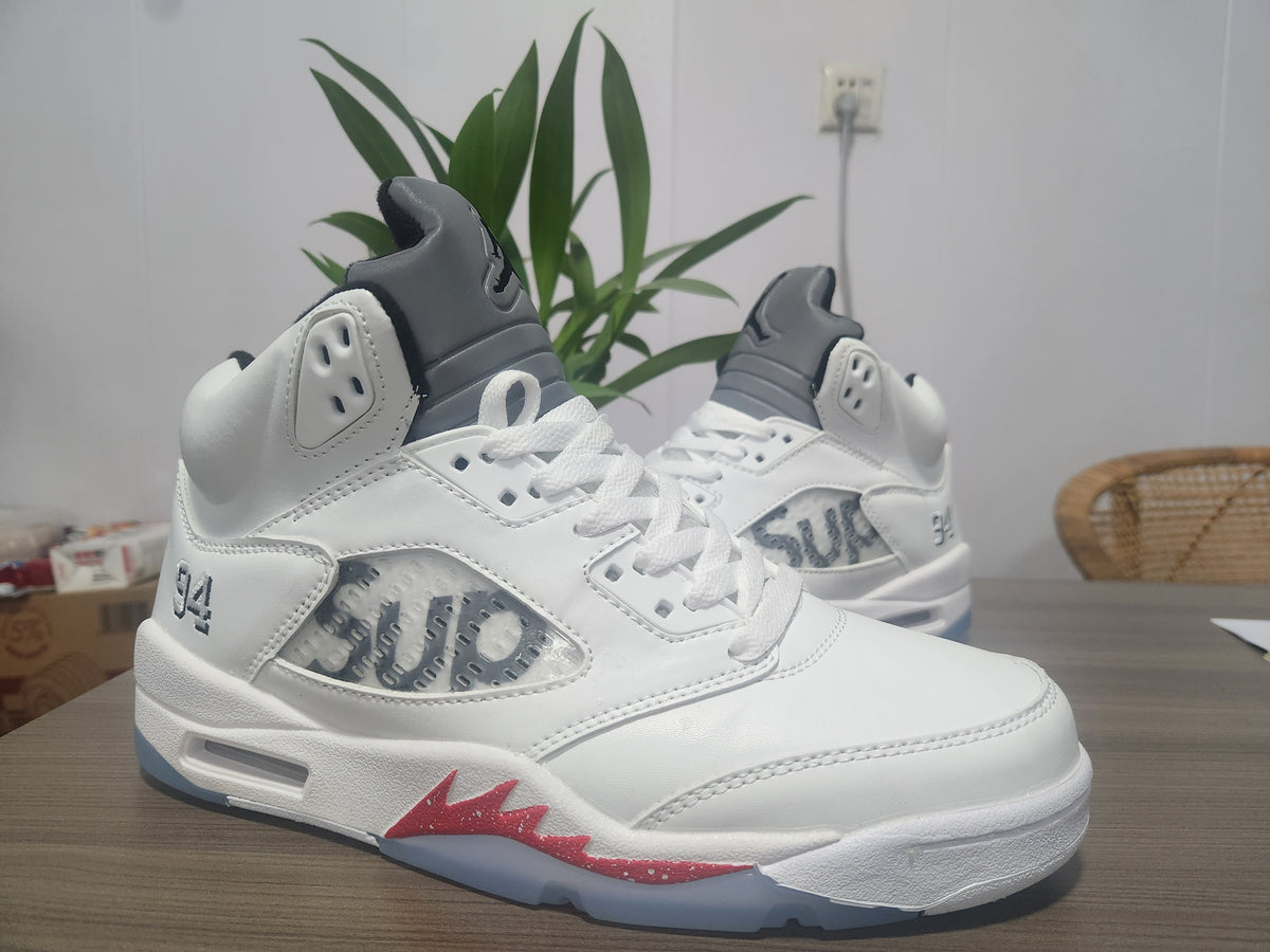 Air Jordan 5 Scarlet Signal Men's Sneakers - White/Red