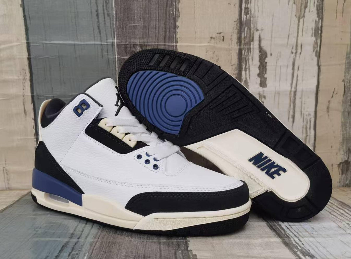 Air Jordan 3 Retro Sneakers – White Grey Blue