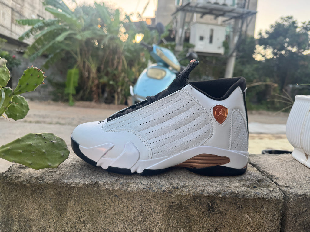 Air Jordan 14 Retro Golden Poise Sneakers - White/Gold