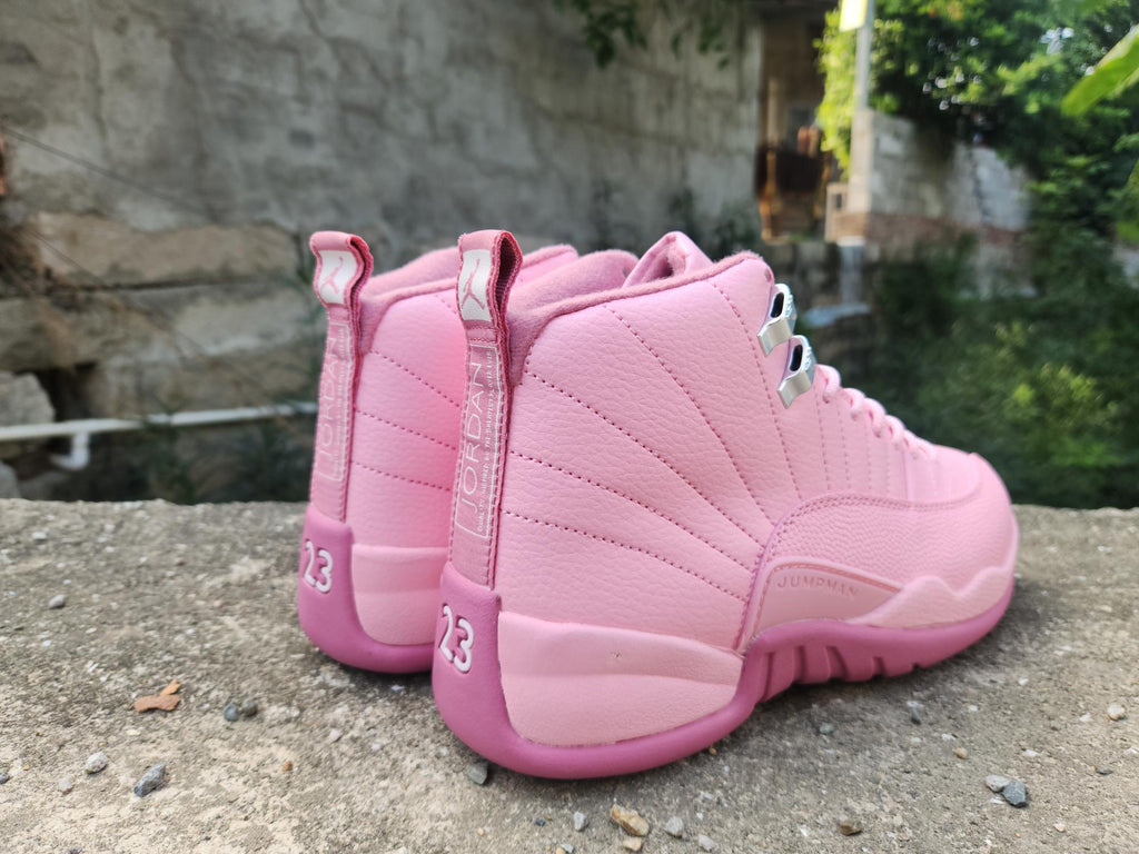 Air Jordan 12 Retro Valentine Rose Pulse Sneakers - White/Vivid Pink