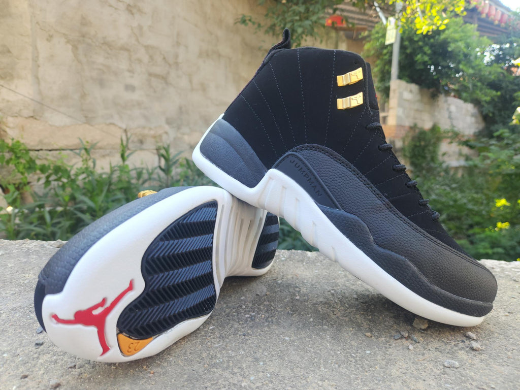 Air Jordan 12 Retro Gilded Contrast Men's Sneakers - Black/White/Gold