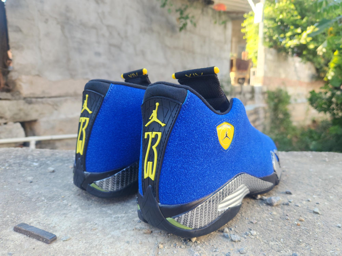Air Jordan 14 Retro Blue Current Sneakers - Blue/Black
