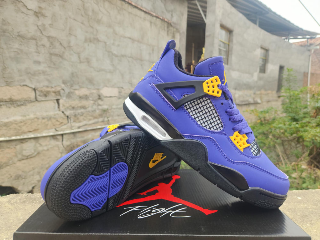 Air Jordan 4 Retro "Purple Yellow" Sneakers