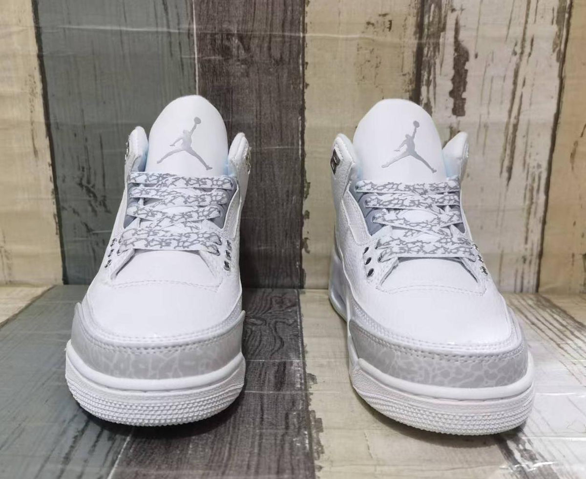 Air Jordan 3 Retro Pure White Sneakers for Men & Women | White Meridian