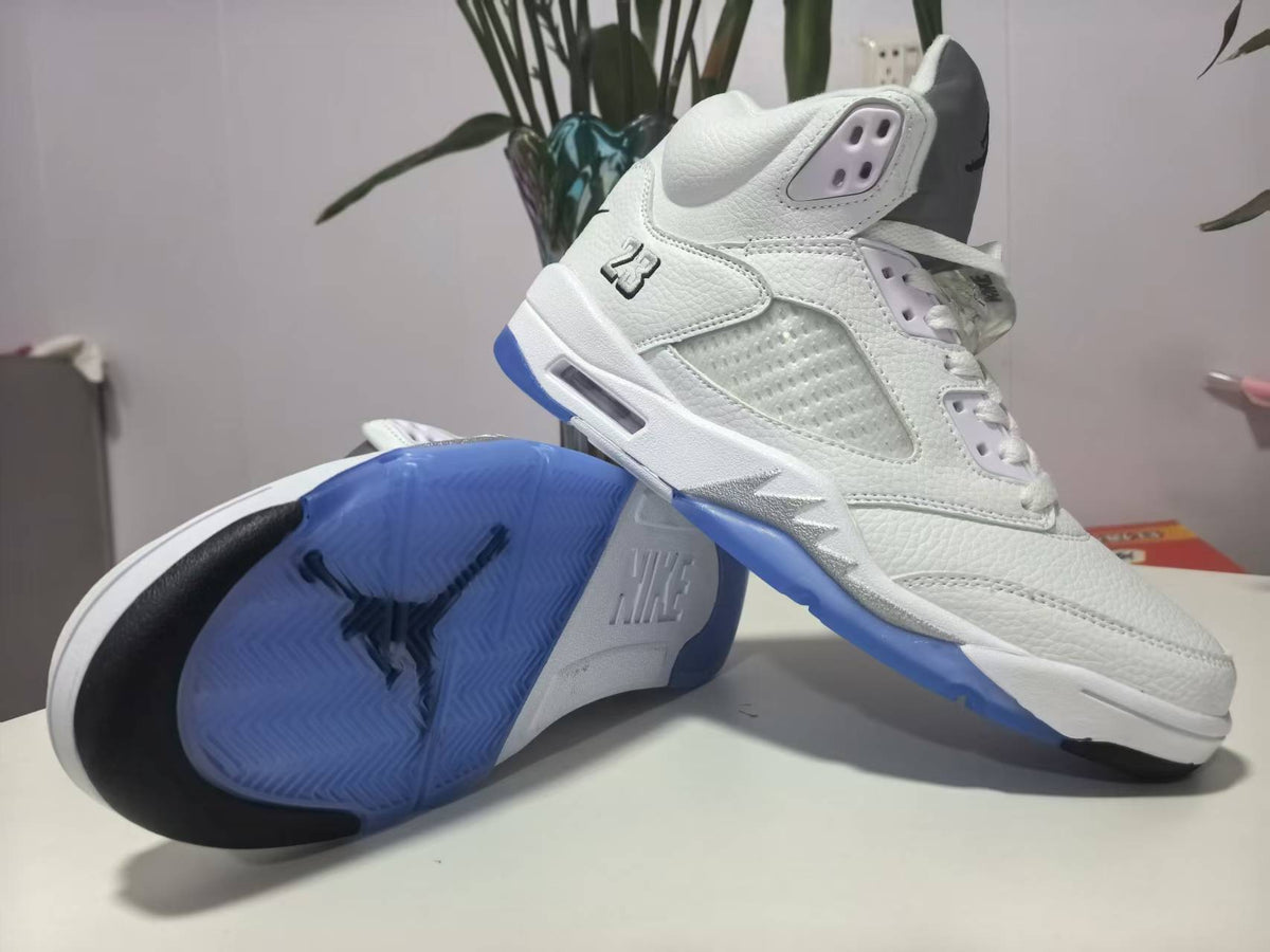 Air Jordan 5 Retro "White Metallic Silver" Sneakers – Regular Grade