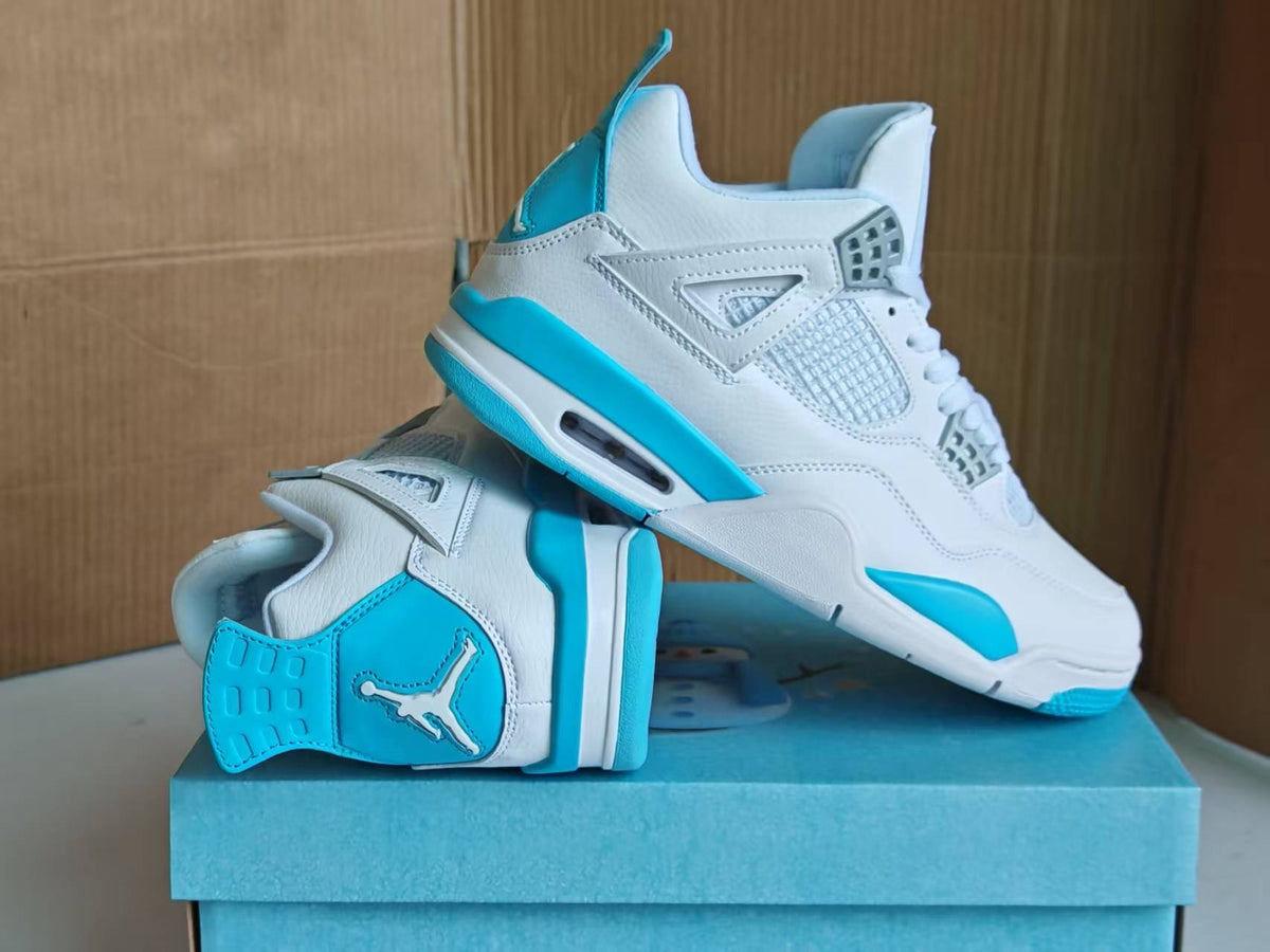 Air Jordan 4 Retro "White Aluminum Ice Blue" Sneakers