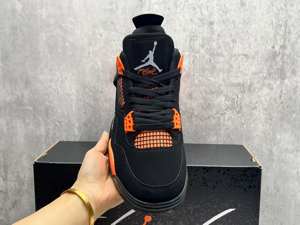 Air Jordan 4 Orange Thunder Sneakers | Ember Shockwave