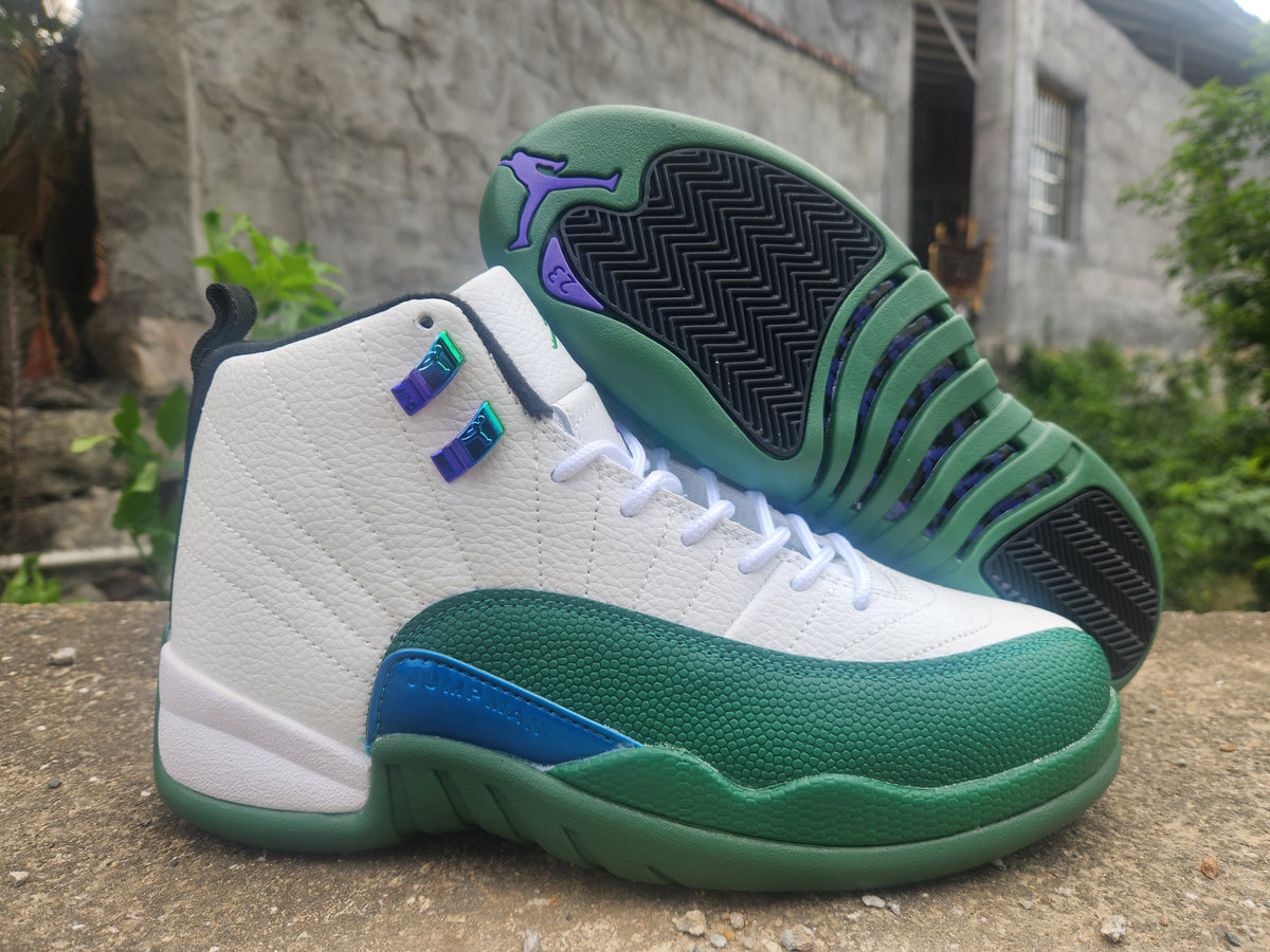 Air Jordan 12 Evergreen Horizon Men's Sneakers - White/Green