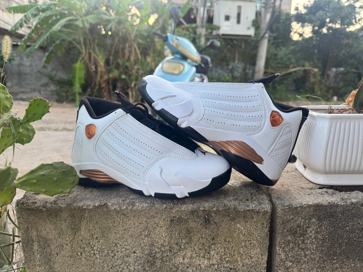 Air Jordan 14 Retro Golden Poise Sneakers - White/Gold