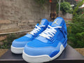 Air Jordan 4 Retro Royal-Blue-Gold Sneakers | Regal Horizon