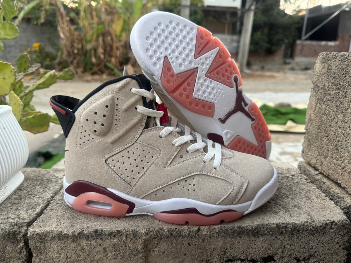 Air Jordan 6 Cream/Brown Sneakers | Umber Reverie