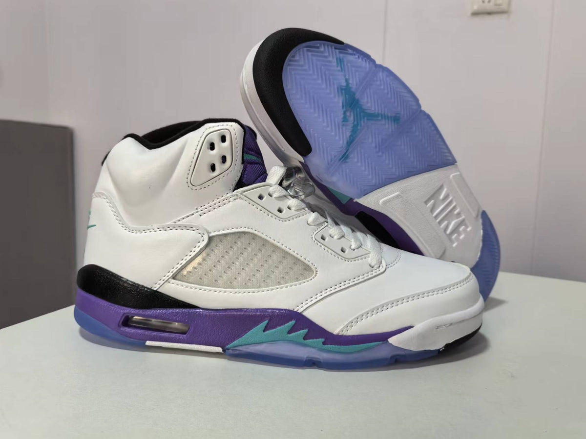Air Jordan 5 White Grape Sneakers | Grape Interlude
