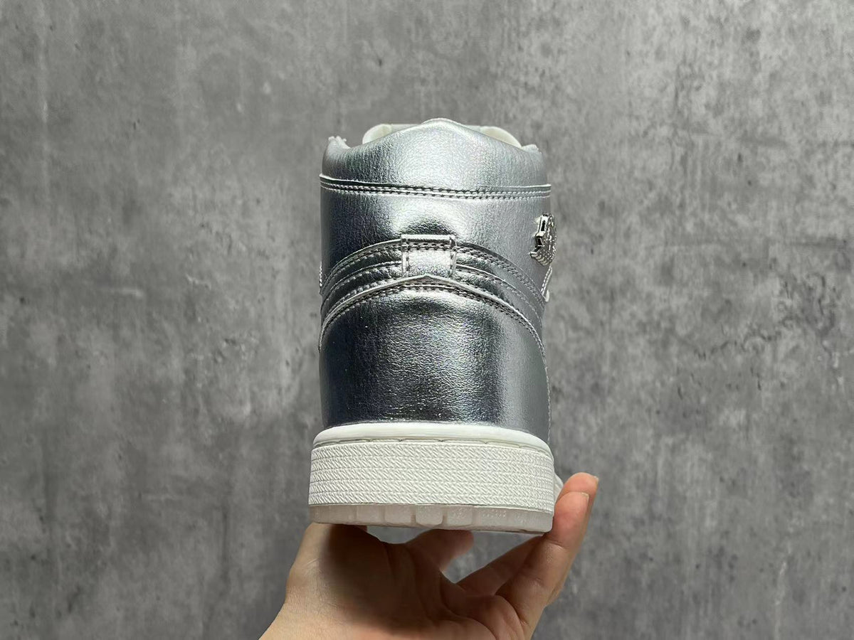 AJ1 Metallic Silver Sneakers | Super A Lunar Frequency
