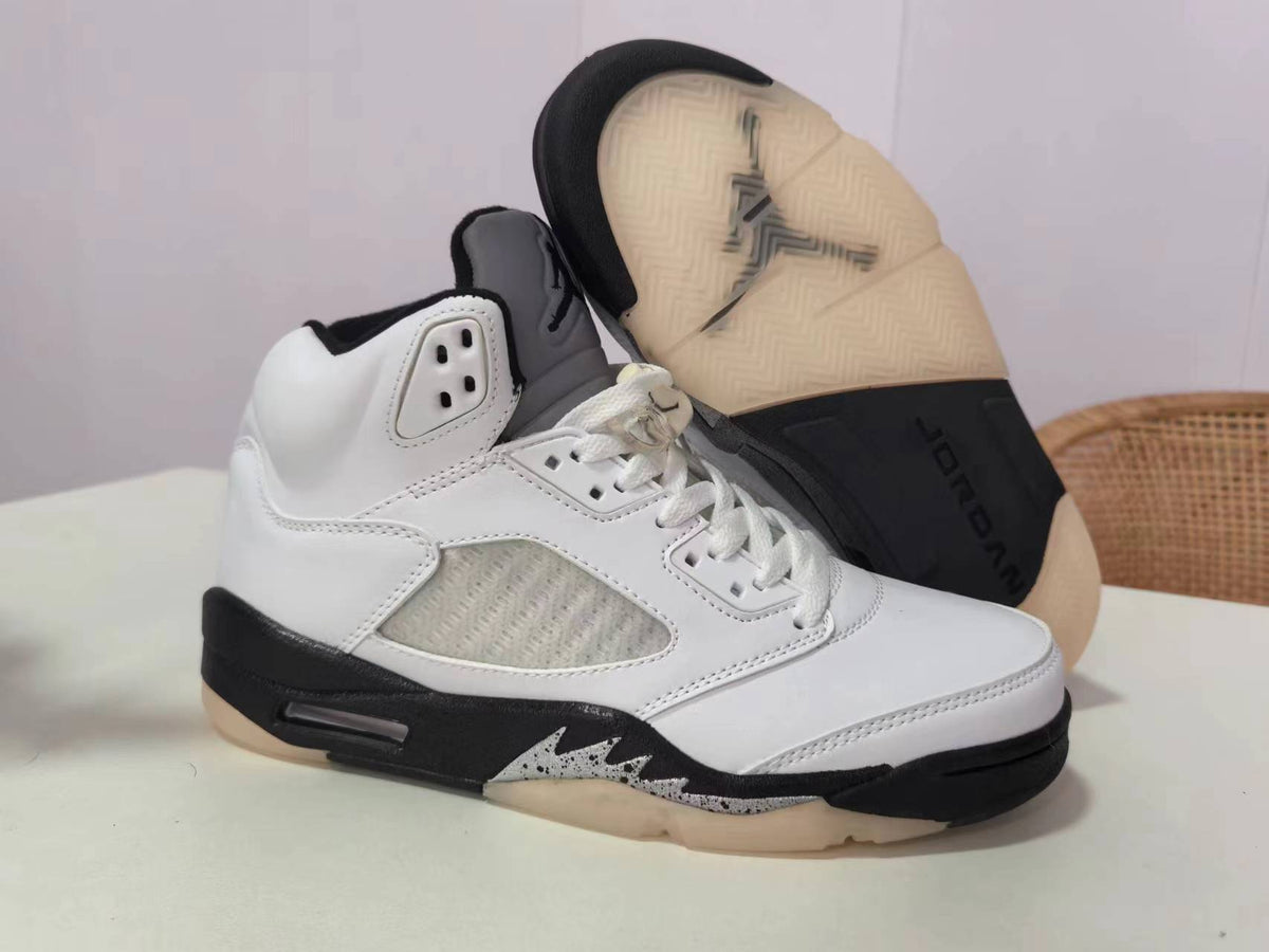 Air Jordan 5 White/Black Sneakers | Contrast Code