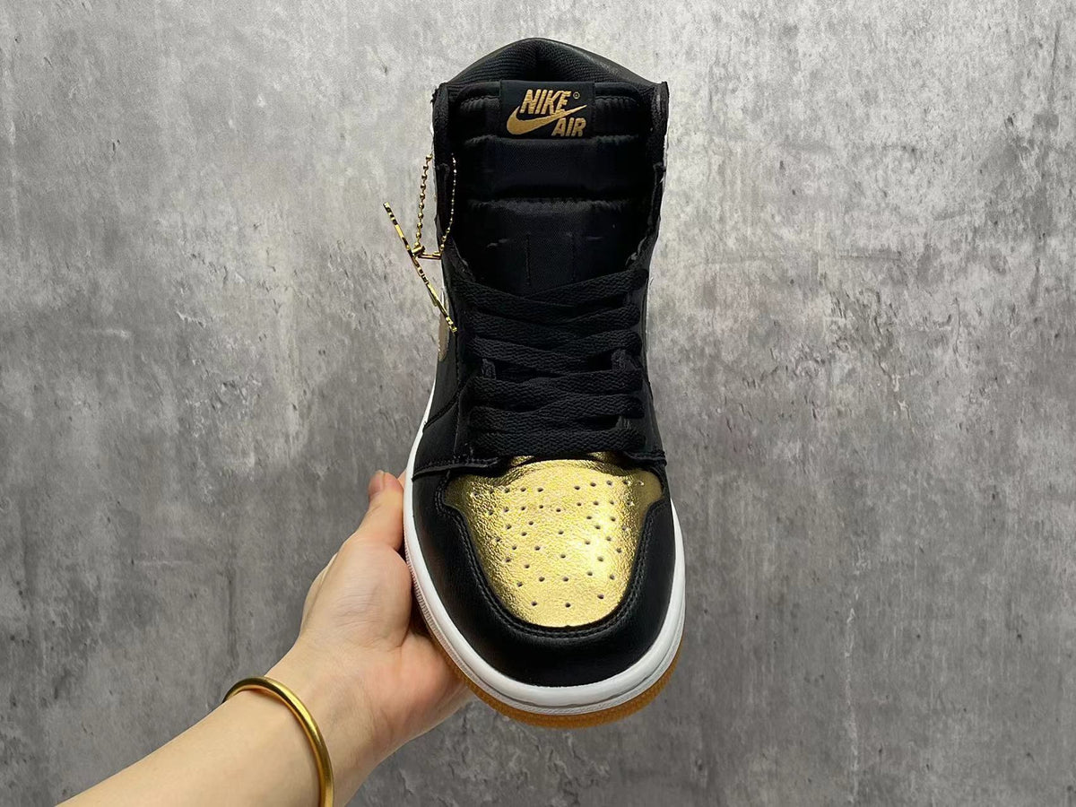 AJ1 Black & Gold Sneakers — Super A | Gilded Afterhours