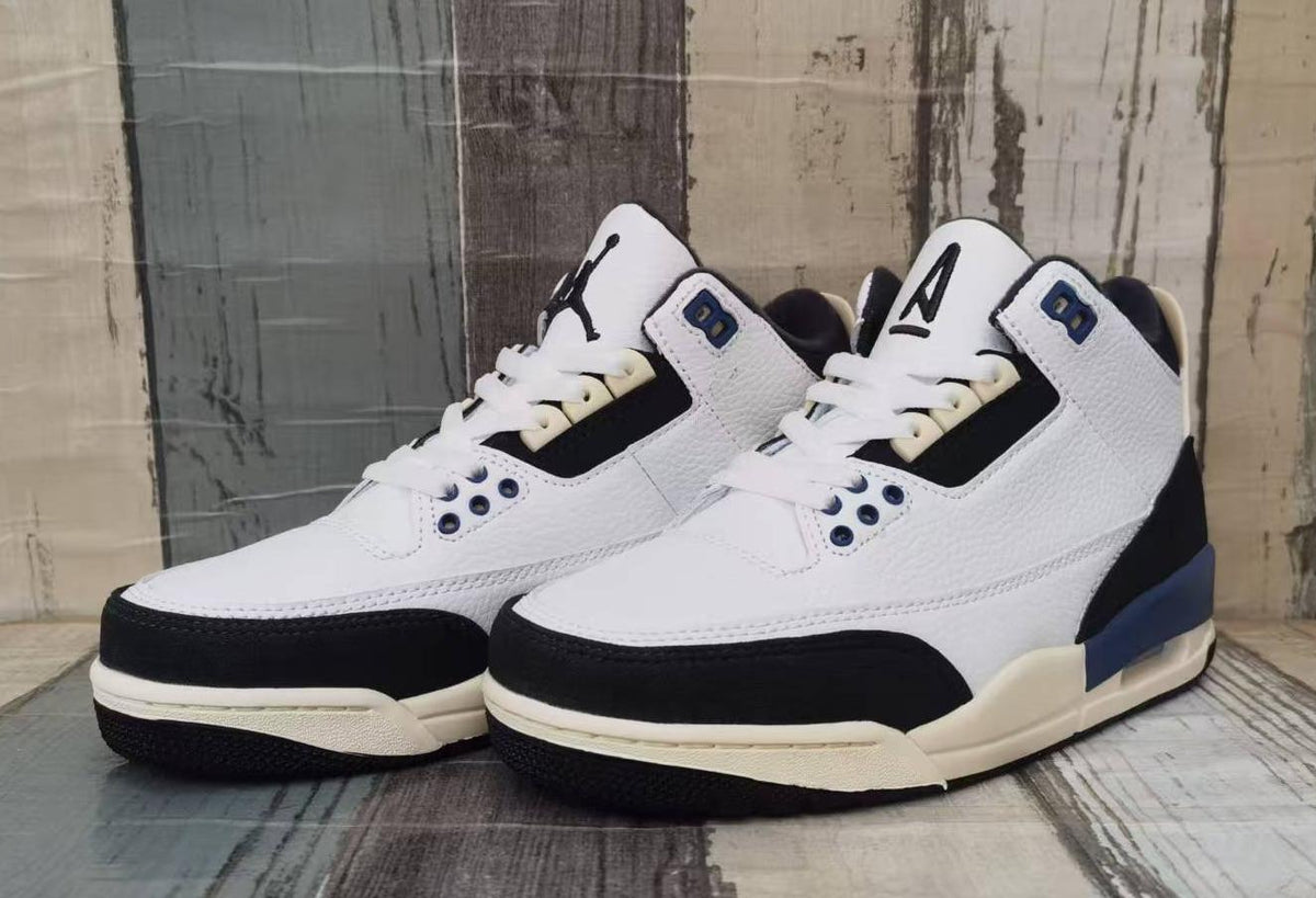 Air Jordan 3 Retro Sneakers – White Grey Blue