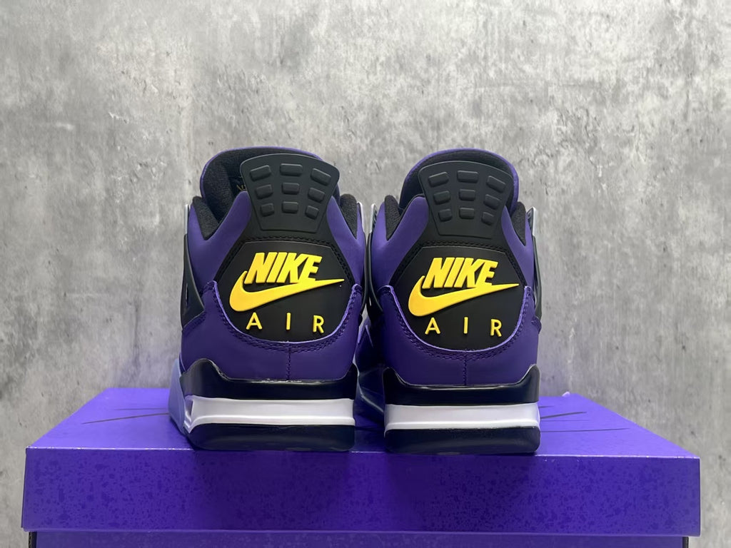 Air Jordan 4 Retro Lakers Purple-Gold Sneakers | Sunset Overtime
