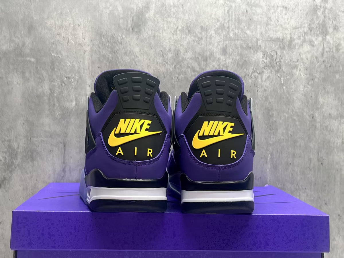 Air Jordan 4 Retro Lakers Purple-Gold Sneakers | Sunset Overtime