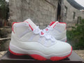Air Jordan 11 White & Red Sneakers | Vermilion Skyline