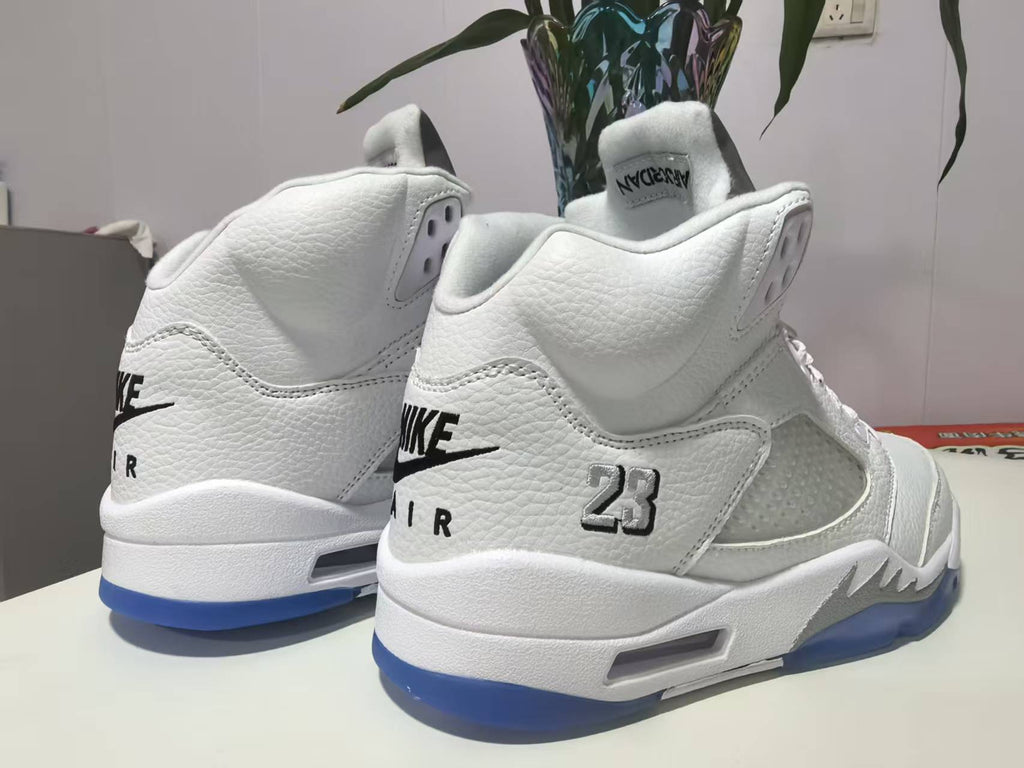 Air Jordan 5 Retro "White Metallic Silver" Sneakers – Regular Grade
