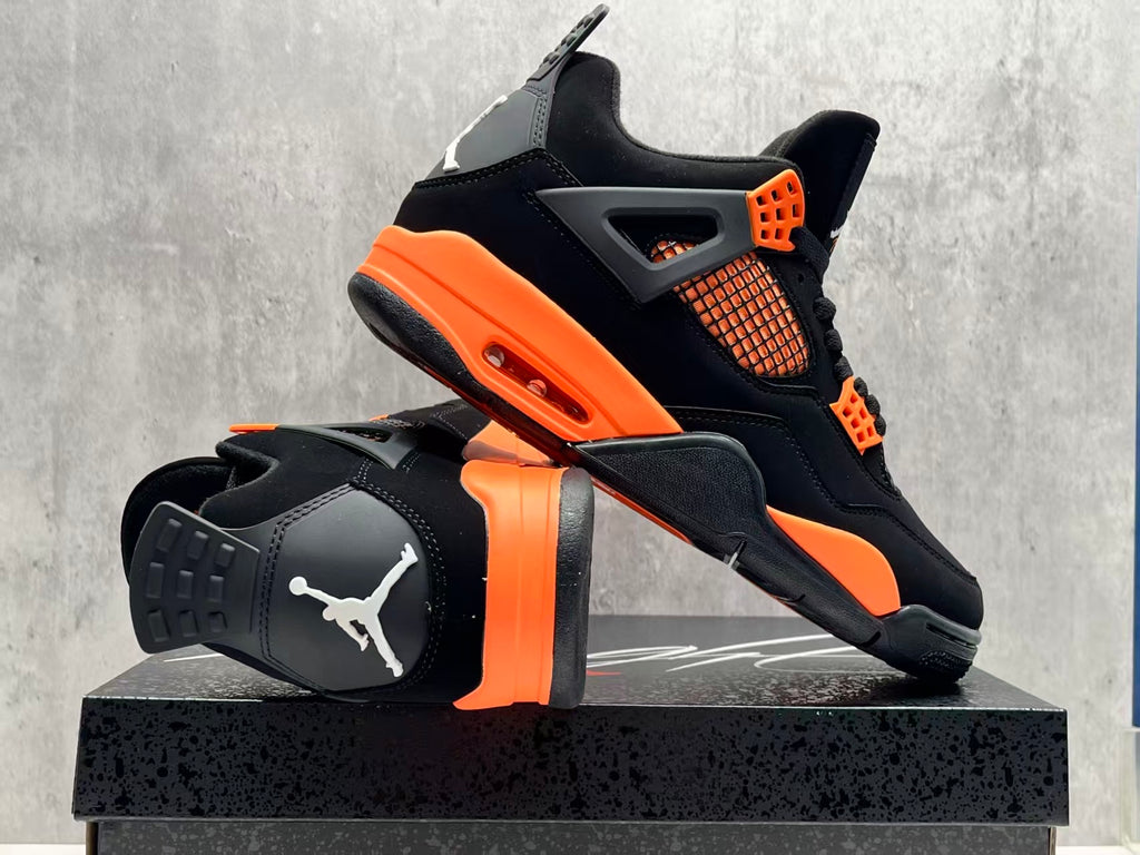 Air Jordan 4 Orange Thunder Sneakers | Ember Shockwave