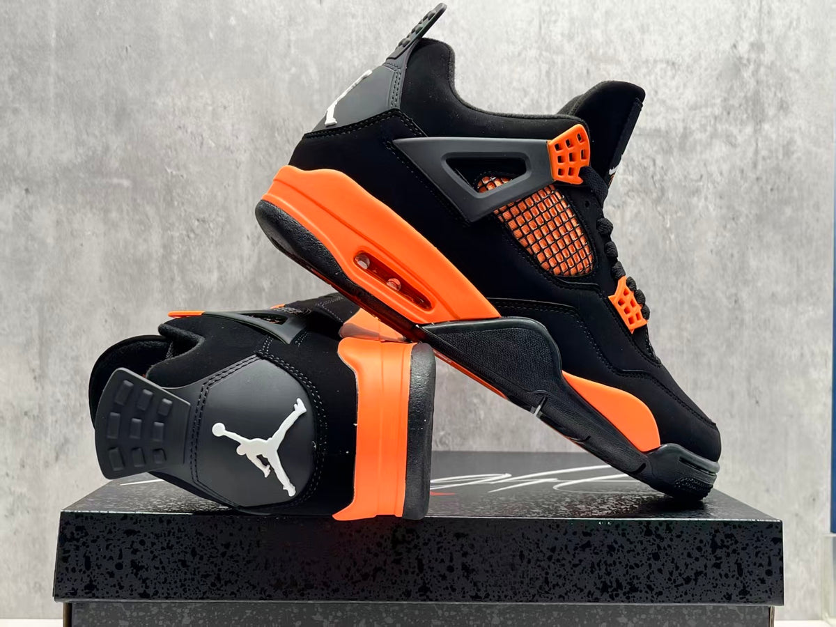 Air Jordan 4 Orange Thunder Sneakers | Ember Shockwave