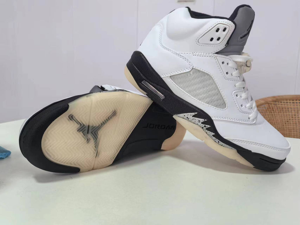 Air Jordan 5 White/Black Sneakers | Contrast Code
