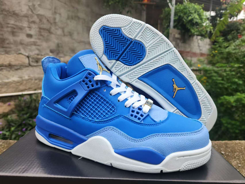 Air Jordan 4 Retro "Royal Blue Gold" Sneakers