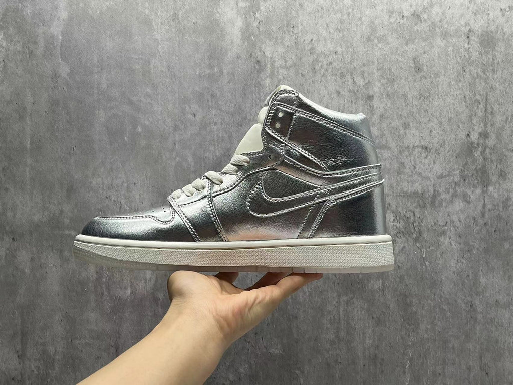 AJ1 Metallic Silver Sneakers | Super A Lunar Frequency
