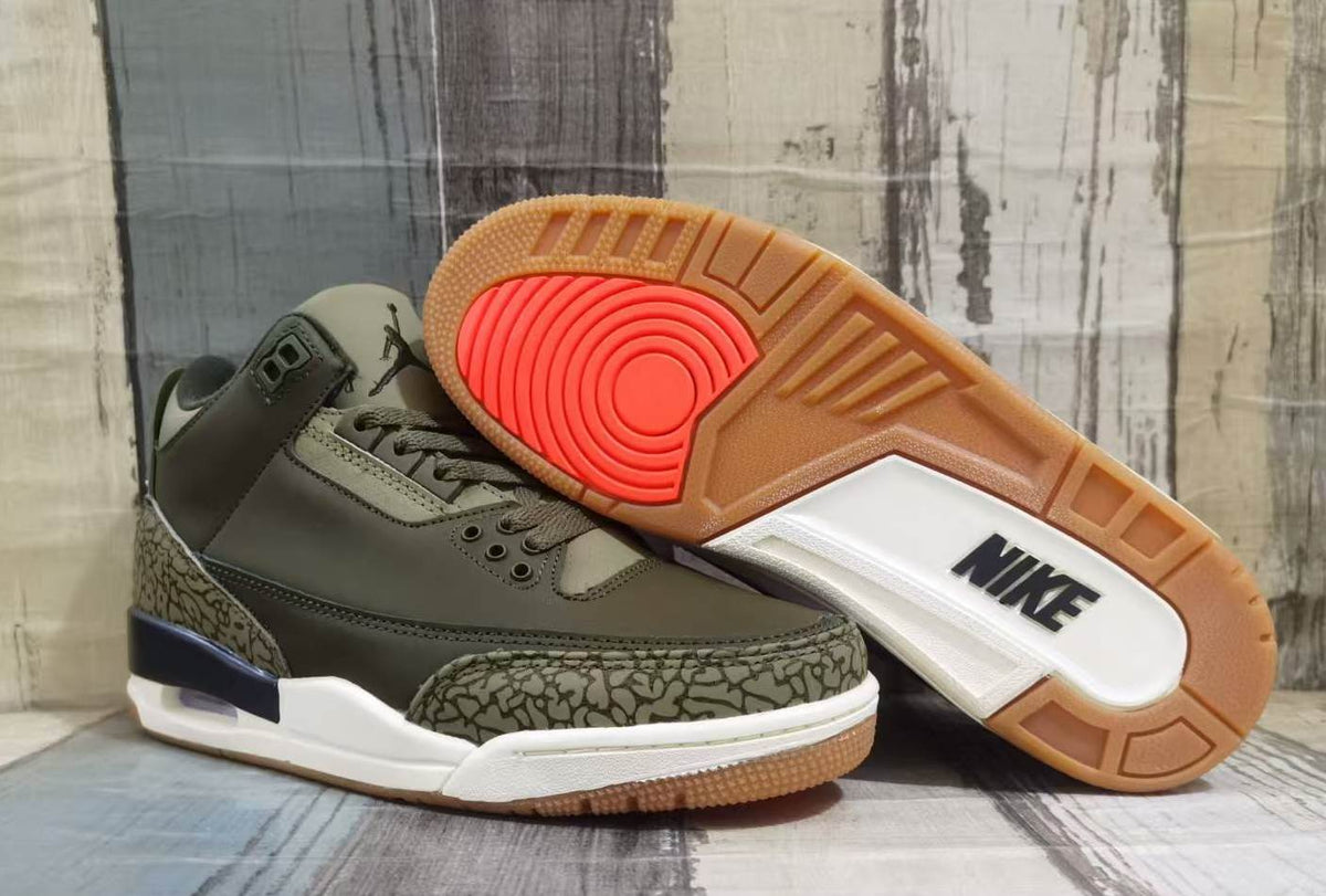 Air Jordan 3 Retro – Medium Olive Sequoia Sail Elephant Print | DN3707-202