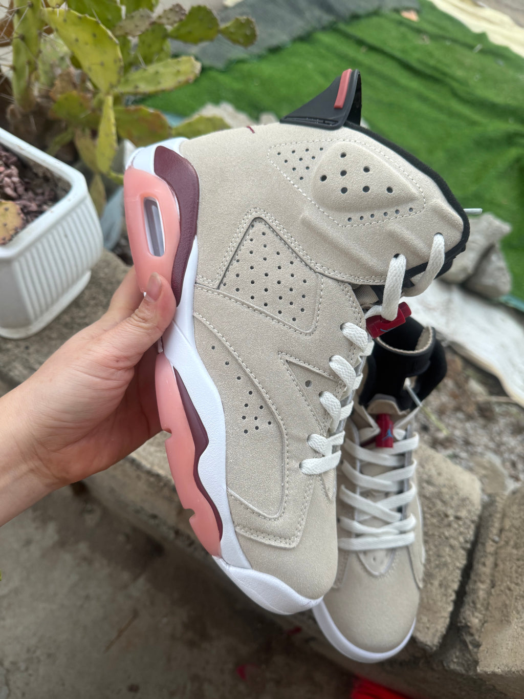 Air Jordan 6 Cream/Brown Sneakers | Umber Reverie