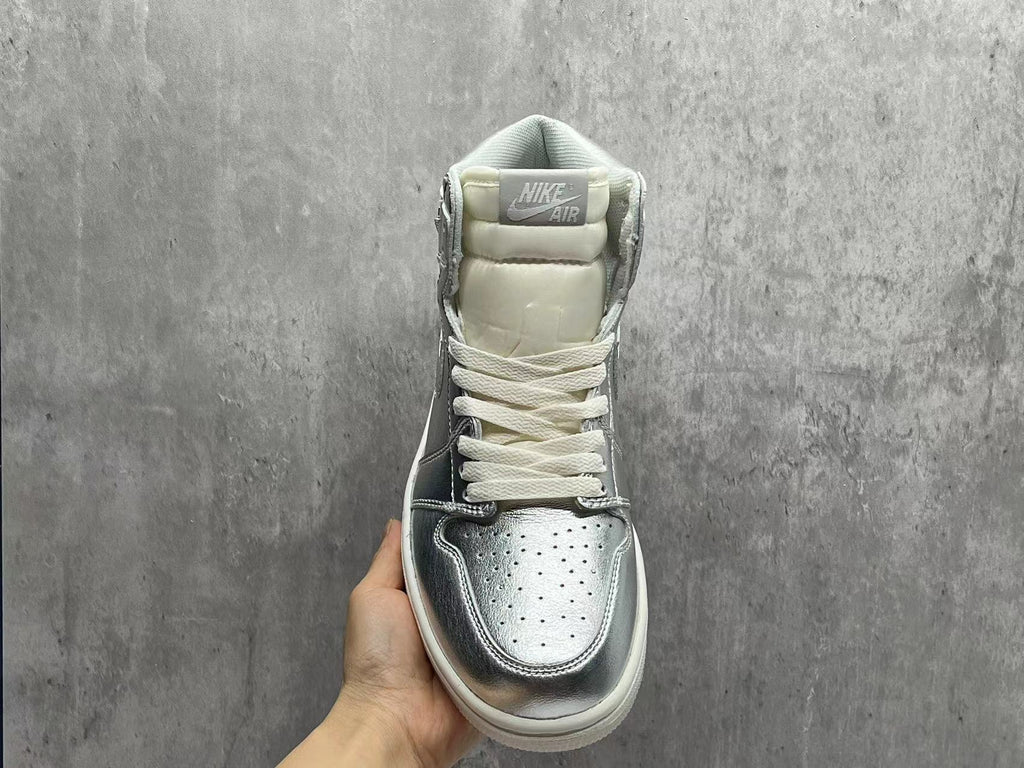 AJ1 Metallic Silver Sneakers | Super A Lunar Frequency