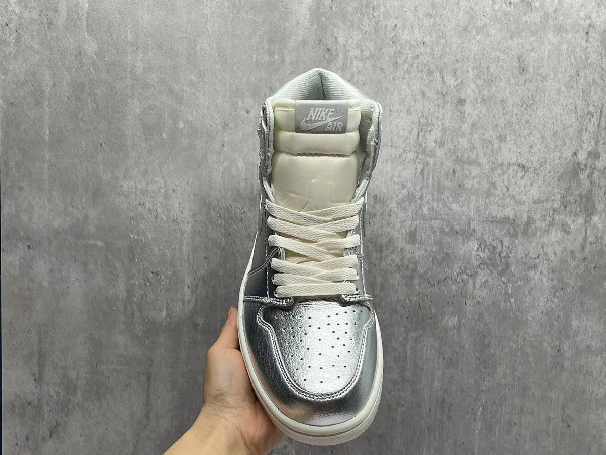 AJ1 Metallic Silver Sneakers | Super A Lunar Frequency