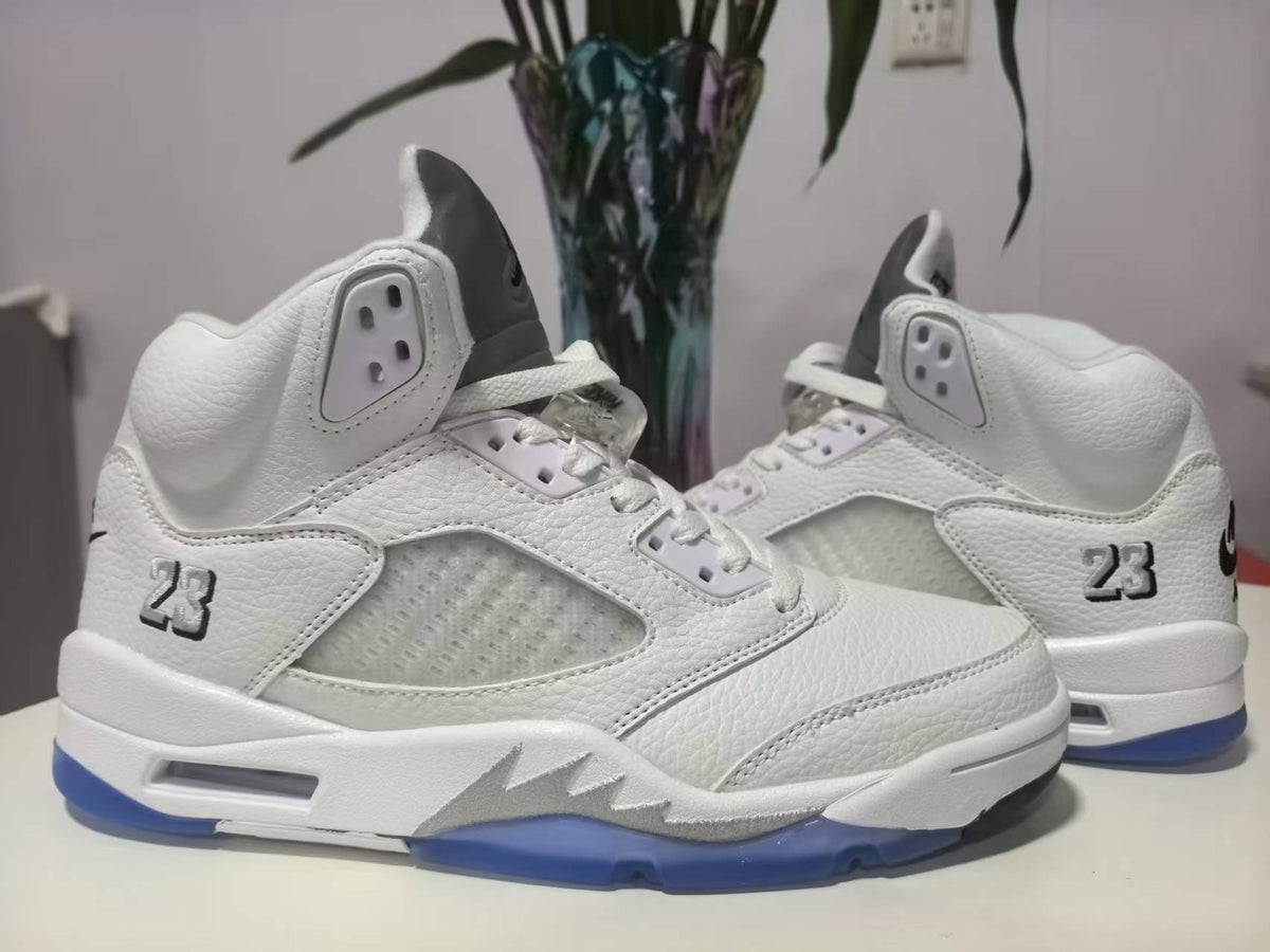 Air Jordan 5 Retro "White Metallic Silver" Sneakers – Regular Grade